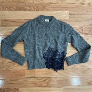 Acne Studios Pervin Sweater with Lace Appliqué
